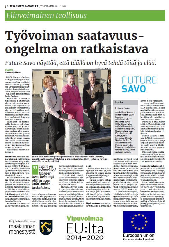 26.9.18 /Ville Iisalmi lehti Future Savon