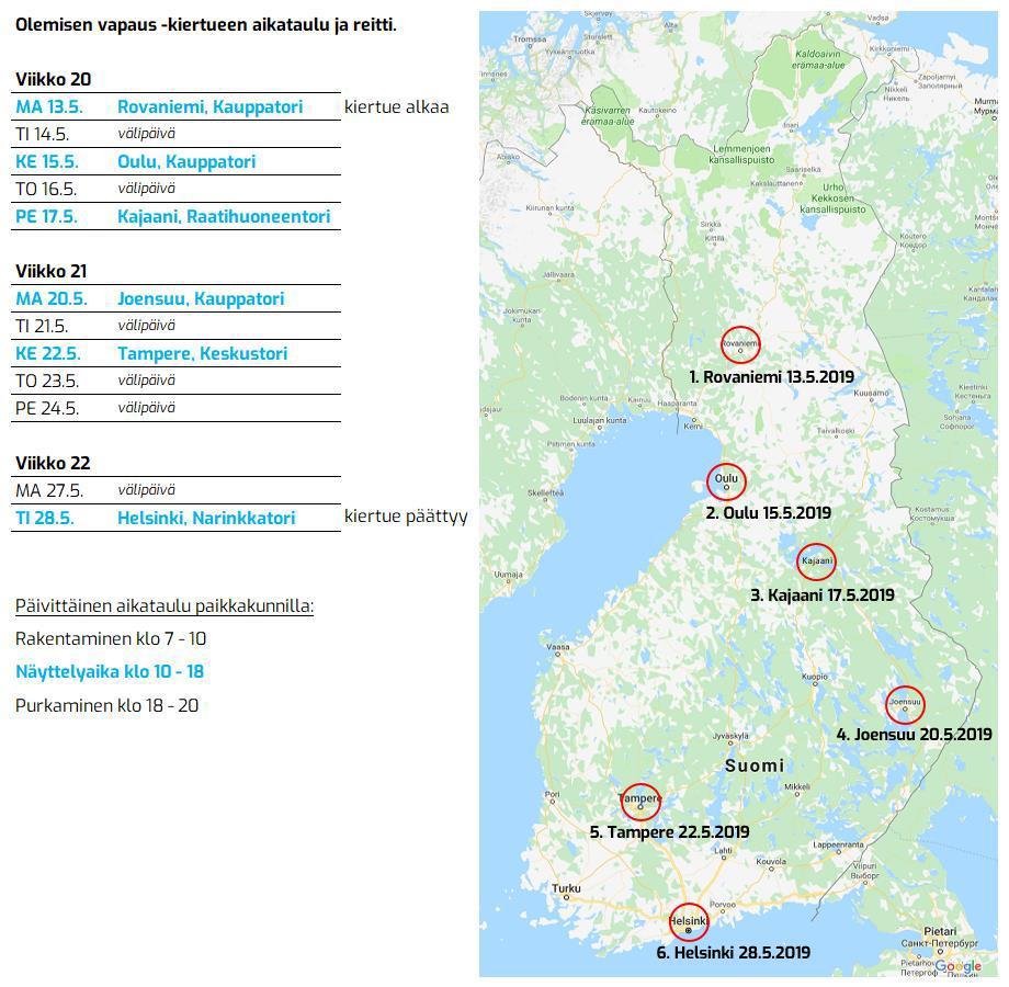 Rekrymessut ja tapahtumat Roadshow toukokuu 2019 Roadshow teemalla Olemisen vapaus Kiertueella tuodaan esille alueemme avoimia työpaikkoja, monipuolista elinkeinoelämää sekä asumisen ja elämisen