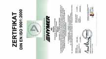 HYMER on ensimmäisenä valmistajana saanut kattavan ISO 9001