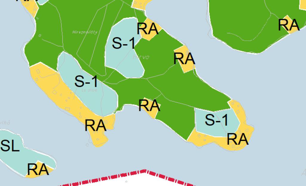 Kuva 4. Ote Hämeenlinnan kantakaupungin yleiskaavasta 2035. Ranta-asemakaava Alueella ei ole voimassa olevaa ranta-asemakaavaa.