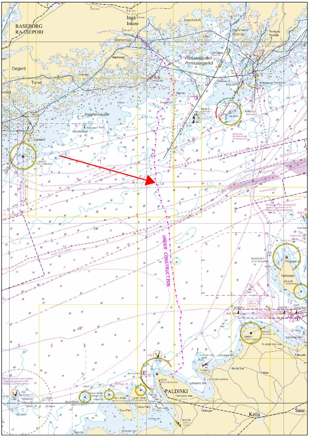 Tiedotuksia/Upplysningar /Announcements *168 /2019 (2019-07-19) Suomi. Suomenlahti. Inkoo, Suomi - Paldiski, Viro. Baltic Connector -kaasuputki. Työt saatu päätökseen. Finland. Finska viken.