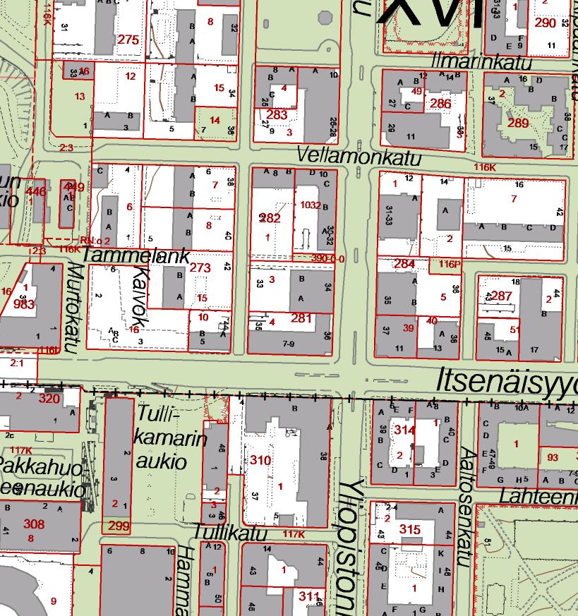 XVI (TAMMELA), ITSENÄISYYDENKATU 7 9, TÄYDENNYSRAKENTAMINEN Asemakaava nro 8565