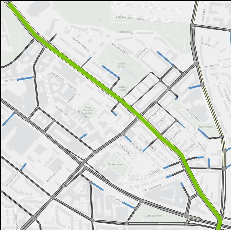 Yleistä 2 Mäkelänkadun toimivuustarkasteluissa on käytetty nykyistä liikenneverkkoa täydennettynä Hämeentien eteläosan muutoksella joukkoliikennekaduksi, jolla henkilöautojen läpiajo on kielletty