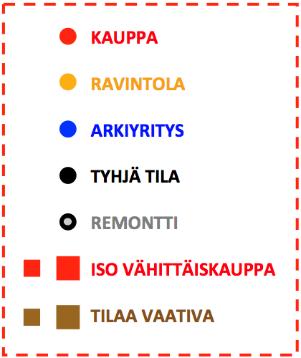 Keskusta-alueelle on sijoittunut myös K-Citymarket Horninkadulla oli