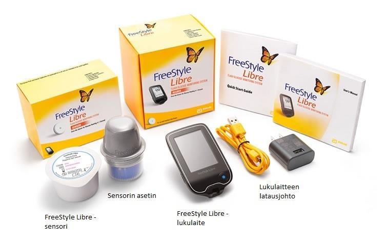 17 3.3 FreeStyle Libre -sensori ja sen käyttö tyypin 1 diabeetikoilla FreeStyle Libre (kuva 5) on uudenaikainen glukoosinseurantajärjestelmä, joka on välimalli verensokerimittarista ja