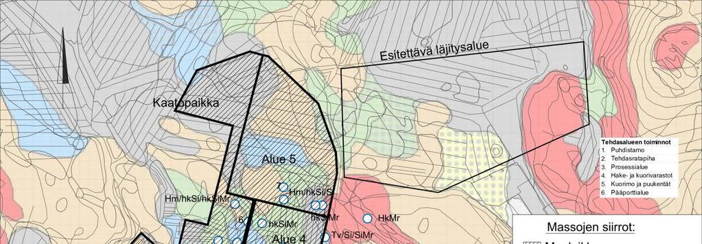 Maamassat Geologian tutkimuskeskuksen (2017) mukaan hankealueen maaperä on vallitsevasti hiekkamoreenia, mutta myös hiekkaa ja hienoa hiekkaa (rantakerrostumia) tavataan paikoin, samoin savea.