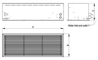 Sähkömoottorit KVP 100 SM KVP 150 SM KVP 200 SM Jännite V/Hz 230/50 230/50 230/50 Nimellisvirta A 3 4 5 Nimellisteho kw 0,69 0,92 1,38 Asennusesimerkki sisäkattoasennuksesta Vesiliitännät 1 Mitat