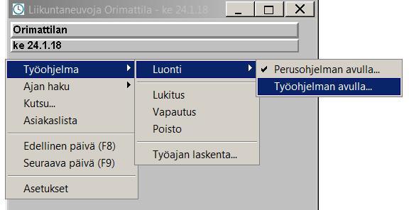 24.5.2019 11 (21) Päivä- tai viikko-ohjelman luonti työohjelman avulla Avaa se päivänäkymä tai