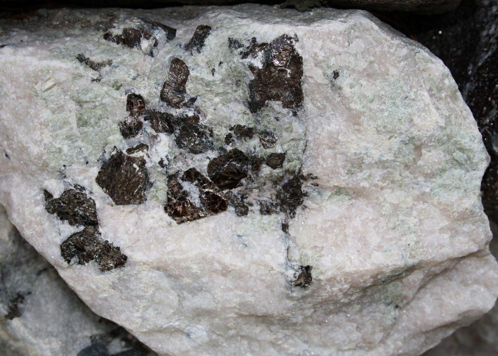 Apatiittia Kiillemineraalia (biotiittia) Kuva Siilinjärven kivistä Kalkkikiveä 17 Yleistetty