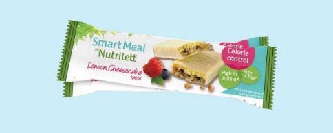 Nutrilett Smart Meal bar Lemon Cheesecake AINESOSAT Valkosuklaa 17,9 % (sokeri, kaakaovoi, maitojauhe, emulgointiaine (soijalesitiini), aromit), glukoosisiirappi, maitoproteiini, soijamurot