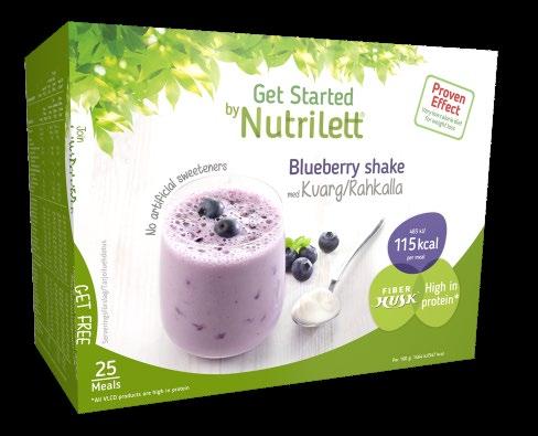 Bluberry shake rahkalla ERITTÄIN NIUKKAENERGIAINEN DIEETTIVALMISTE LAIHDUTTAJILLE HUOMAA: Get Started by Nutrilett on jauhemainen ravintovalmiste, joka on tarkoitettu terveille ylipainoisille