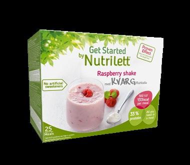 Rasberry shake rahkalla ERITTÄIN NIUKKAENERGIAINEN DIEETTIVALMISTE LAIHDUTTAJILLE HUOMAA: Get Started by Nutrilett on jauhemainen ravintovalmiste, joka on tarkoitettu terveille ylipainoisille