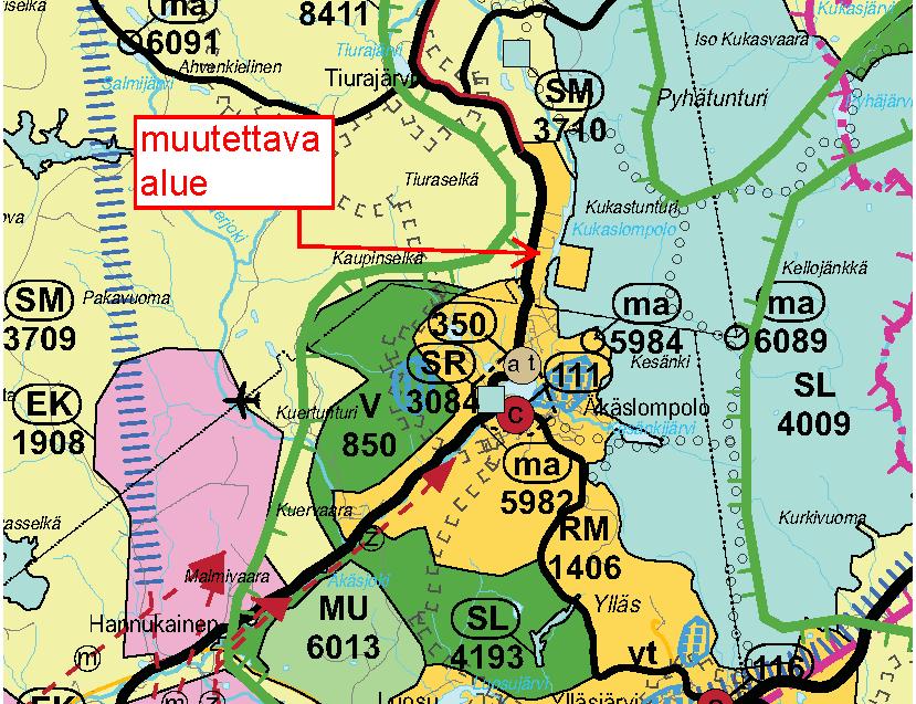 2.1.2 Maakuntakaava Muonio kuuluu Tunturi-Lapin maakuntakaavan alueeseen. Maakuntakaava ei ole voimassa ranta-asemakaavan alueella.