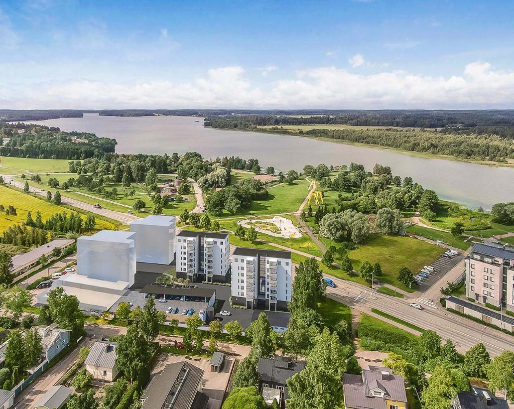3 Asunto Oy Järvenpään Joutsen JOUTEN Visualisointikuva alueesta. Viihtyisä pikkukaupunki Järvenpää on luonnonläheinen ja rauhallinen asuinpaikka.