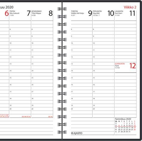 TASKUKALENTERIT AGENDA 2020 5,20 Klassikkokalenteri päivittäiseen käyttöön