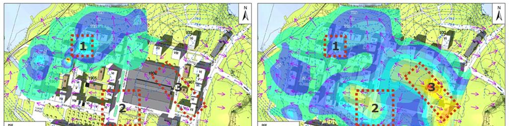 100 Based on the objectives set for risk management, three subareas (1, 2 and 3) were identified in the project area to justify the implementation of remedial measures (see Figure 19).