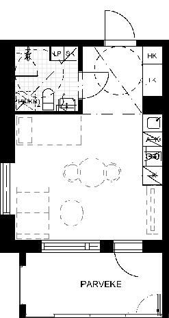 H+KT 27,0 m 2 1:100 Huoneistot II krs III