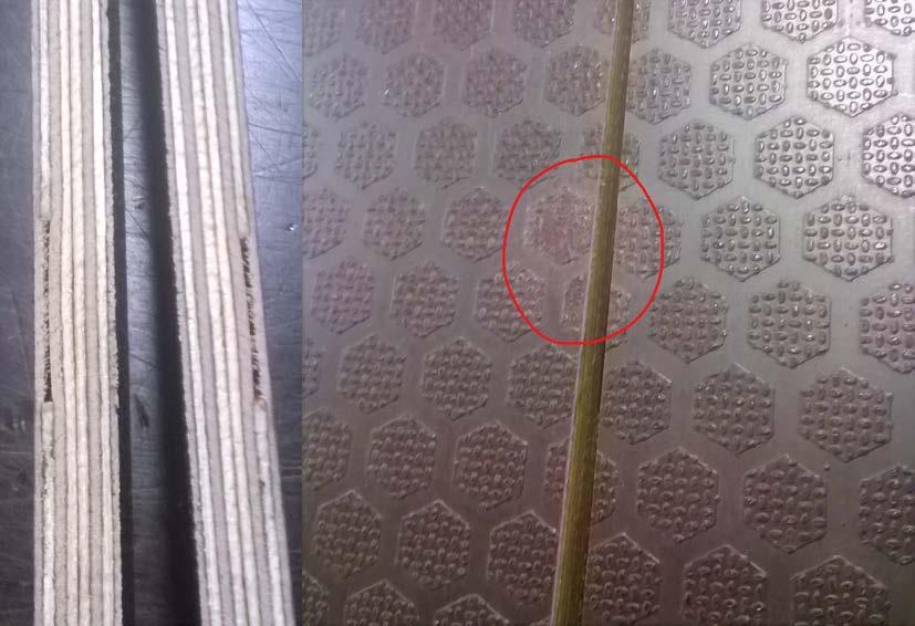 33 kuten kuvasta (KUVA 8) nähdään punaisella ympyröitynä. Se on riittävä syy levyn hylkäämiseen, sillä pinnoite ei siltä kohdalta täytä sille asetettuja vaatimuksia muun muassa kypsyyden osalta.