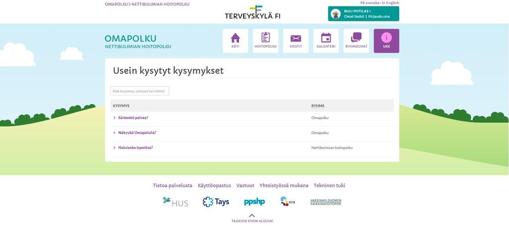 Digihoitopolut Potilaita palvelevat omapolku-asiakaskanava sekä hoitoon tai toimenpiteisiin kytkeytyvät digihoitopolut Potilas saa kutsun omapolulle, kun lähete erityistason hoitoon on saapunut ja