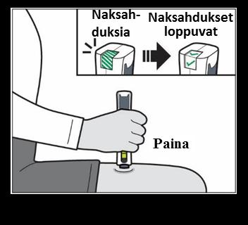 Jos et kuule naksahduksia tai näe vihreitä merkkejä pistoksen tilaa osoittavassa ikkunassa, kynä on saattanut lukkiutua etkä mahdollisesti ole saanut pistosta.