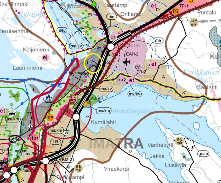 FCG SUUNNITTELU JA TEKNIIKKA OY Asemakaavan selostus 11 (24) Kuva 7. Ote Etelä-Karjalan epävirallisesta maakuntakaavayhdistelmäkartasta (Etelä-Karjalan liitto).