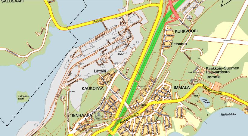 FCG SUUNNITTELU JA TEKNIIKKA OY Asemakaavan selostus 3 (24) Alueen määrittely Alueen sijainti IMATRA, Kaupunginosa 77, KAUKOPÄÄ Asemakaavan muutos: Korttelit 22 ja 33, katu- ja lähivirkistysaluetta.