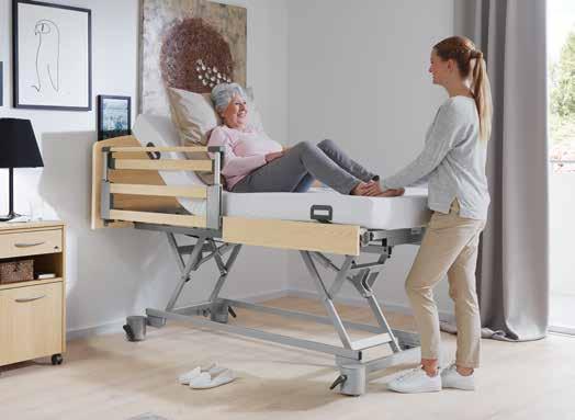 Aina oikealla korkeudella Turvallisuus ja ergonominen hoitoasento Libra-vuode on suunniteltu tarjoamaan turvallisuuden tunnetta rajoittamatta kuitenkaan liikkumisen vapautta.