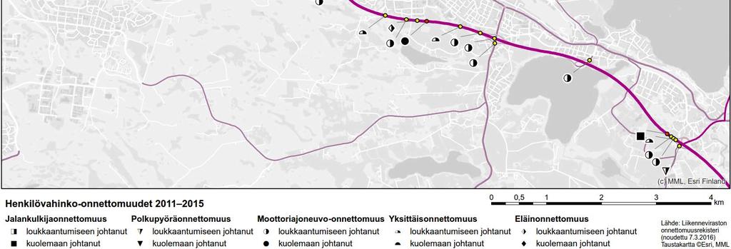 suunnittelualueella vuosina 2011 2015.