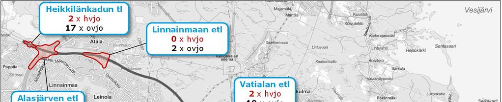 Poliisin tietoon tulleet onnettomuudet liittymissä