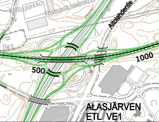 Kuhunkin liittymään on ollut esillä yksi tai kaksi