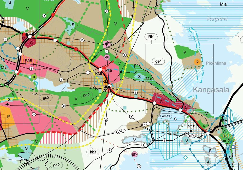 Hankearviointi 56 / 61 6. TOTEUTETTAVUUS JA PÄÄTELMÄT 6.1 Suunnitelma- ja kaavatilanne 6.1.1 Suunnitelmat ja kaavat Jaksolle laadittuja suunnitelmia on listattu luvussa 2.
