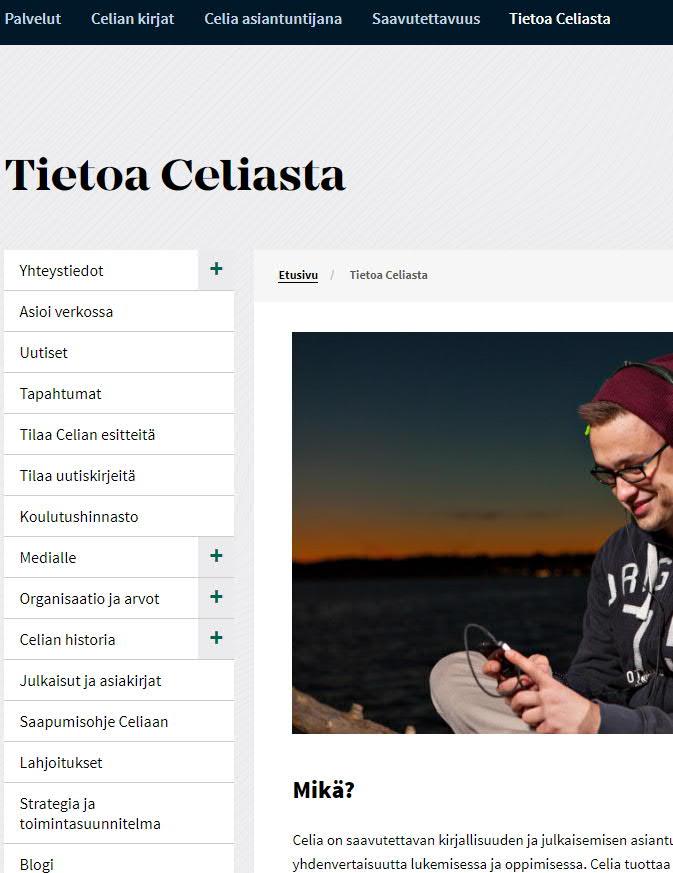 Celia.fi, Celianet ja sovellus Sivustoina selaimessa (Chrome, Edge, Firefox ) www.celia.fi - muille kuin jo asiakkaille - yleistä Celiasta - mm. esitetilaukset www.celia.fi/tilaa-celian-esitteita/ Celianet www.