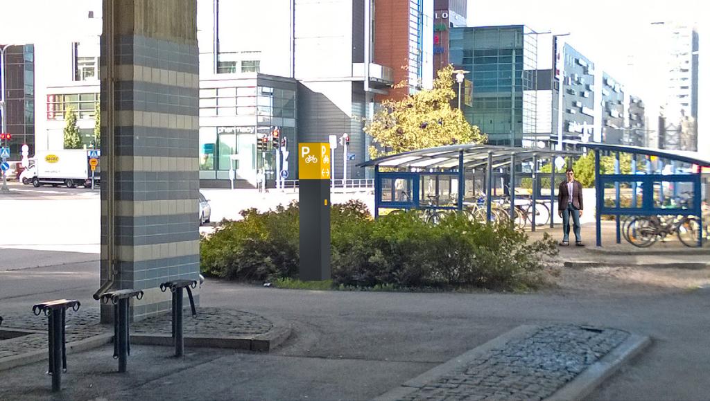 2.5 Esimerkkejä pylonin sijoituskohteista Kuva 1. Esimerkki pylonin sijoittelusta Tikkurilan asemalla Kuva 2.