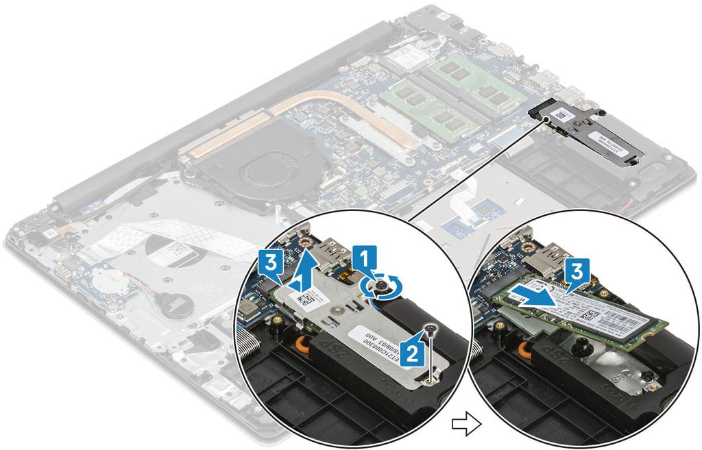 M.2 2280 -SSD-levyn tai Intel Optane -muistin irrottaminen valinnainen Edellytykset 1 Noudata Ennen kuin avaat tietokoneen kannen -kohdan menettelyä.