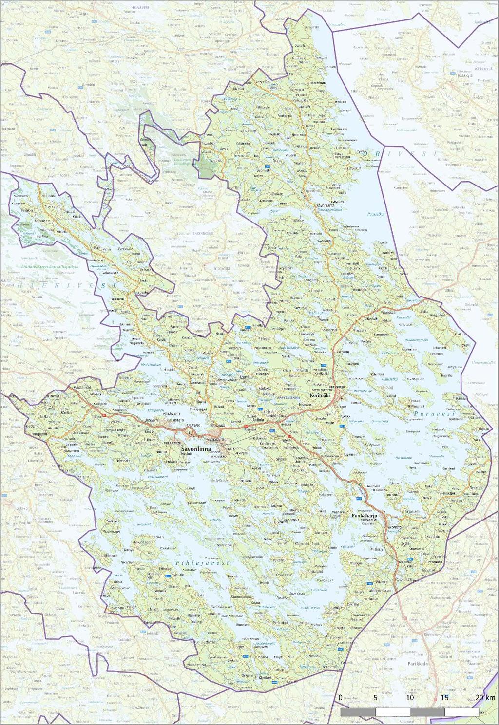 Savonlinna, liikenneympäristön toimenpidekartta 95 69 84 84 62 84 84 109 84 84 92 85 86 112 63