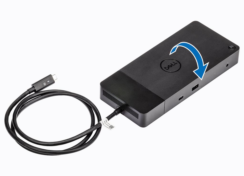 USB Type-C -kaapelin moduulin irrottaminen 8 Dell WD19 -telakointiasema toimitetaan USB Type-C -kaapeli liitettynä.