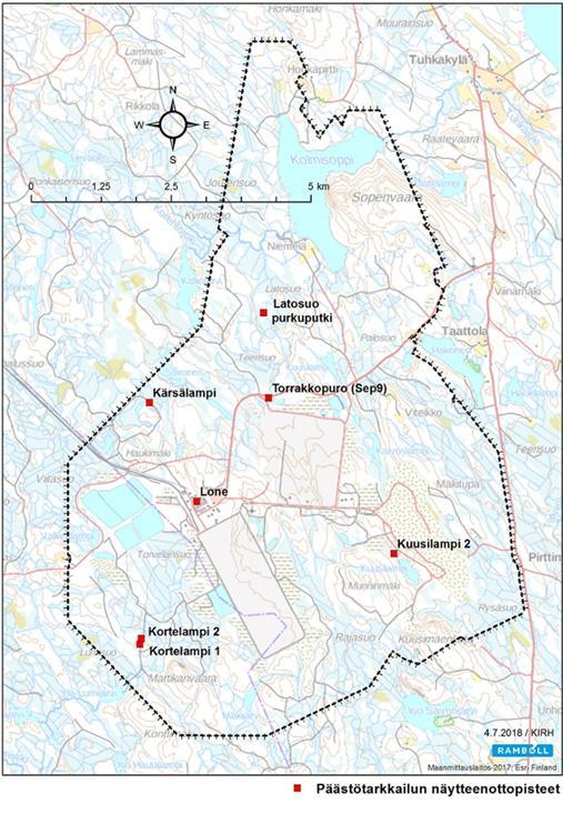 Ramboll - Terrafame Oy Kuva 3-1. Päästövesinäytteiden näytteenottopaikat. 3.2 