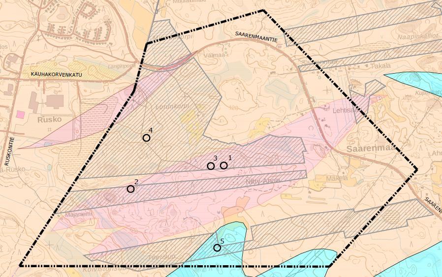 1. JOHDANTO Tämä kiviaineksen käyttösoveltuvuuden ja kallioperän laadun selvitys liittyy Kangasalan kunnassa sijaitsevan Saarenmaa-Ruskon alueen suunnitteluun, josta on tarkoitus kehittää merkittävä
