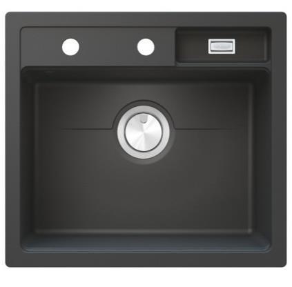 1-altainen valkoinen Silgranit komposiittiallas hanasiivekkeellinen työpöytään päältäpäin upotettu 45 cm Dalago 45, 103702 / 60 cm Dalago 6, 2662 1-altainen