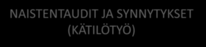 NAISTENTAUDIT JA SYNNYTYKSET (KÄTILÖTYÖ) Ennen harjoittelua: - kertaan tarpeen mukaan kliinisen harjoittelun käsikirjan KYSin nettisivuilta. Sieltä löydän mm.