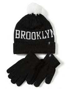 GLOVES 10-14 V Ribbineulos pipo ja 2 parin pakkaus Brooklyn Base sormikkaita.