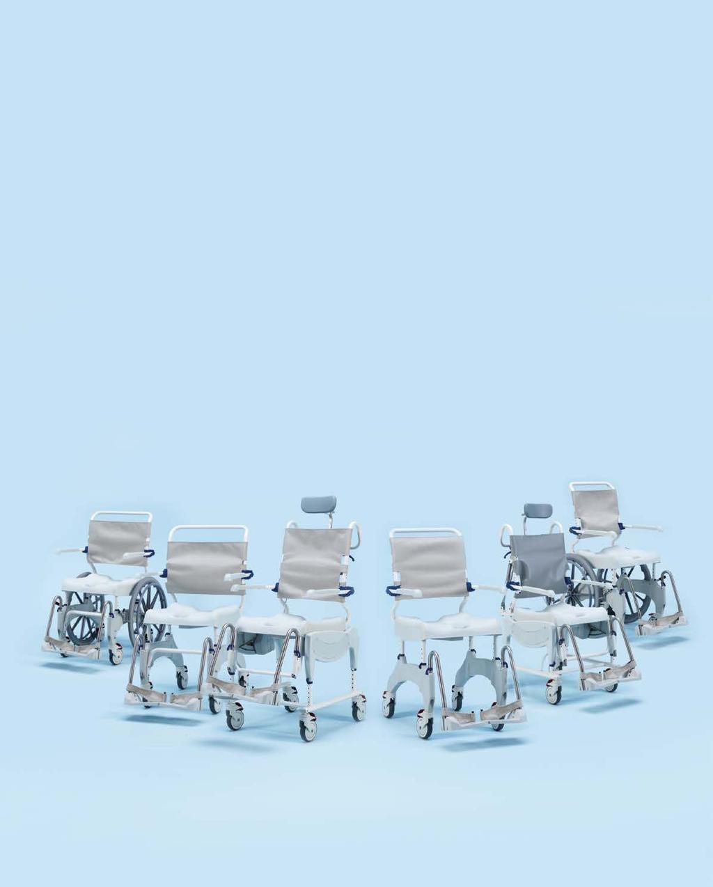 Suihku- ja wc-tuolien joustava valikoima tarjoaa henkilökohtaiseen hygieniaan liittyviä ratkaisuja monenlaisiin fyysisiin olosuhteisiin, aina suoraselkäisestä perussuihkutuolista malleihin, joissa on