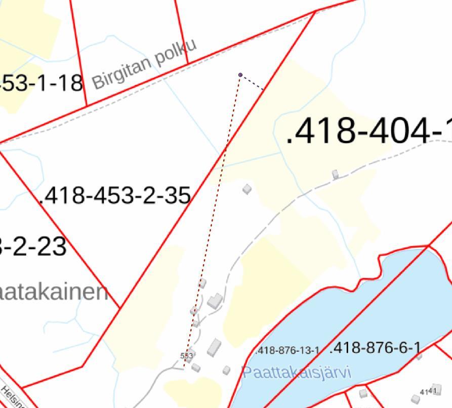 kiinteistön ulkopuolella Etäisyys