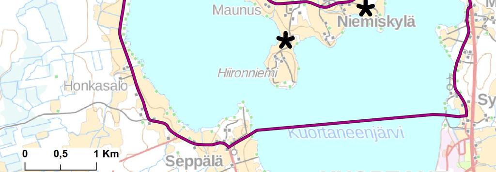 Runsaimmin viitasammakoita esiintyi Seuruksen alavilla rantapelloilla ja rannoilla