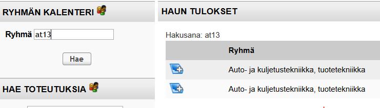 Lukujärjestys ryhmätunnuksen perusteella: 1.