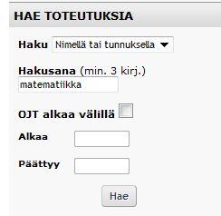 Valitse haluamasi ryhmä painamalla ryhmän vieressä olevaa ikonia 4. Valintasi pitäisi nyt näkyä vasemmalla alalaidassa olevassa opintokorissa 5.