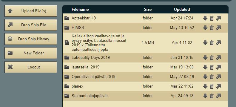 4 (5) Valitse tapahtuma, Operatiiviset päivät 2019: Jonka jälkeen valitse oikean päivän kansio (keskiviikko/torstai/perjantai): Lopuksi, valitse oikea tila.