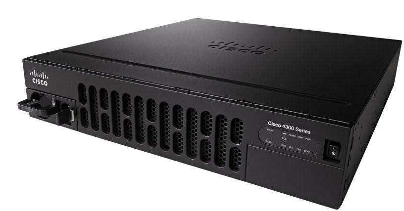 12 4.4.1 Cisco Cisco ISR 4351 reititin Ciscon 4000-sarjan reititin on modulaarinen ja päivitettävissä, joten siihen voi lisätä uusia palveluita vaihtamatta itse laitetta.