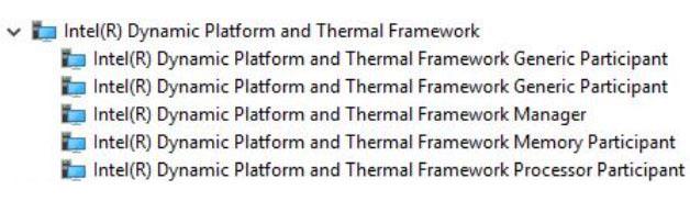 Intel Dynamic Platform ja Thermal Framework Tarkista, onko tietokoneeseen jo asennettu Dynamic Platform ja Thermal Framework. Taulukko 24.