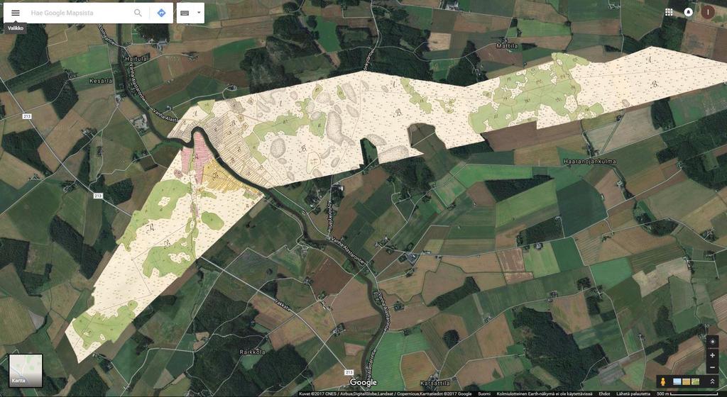 Kartat: Google Maps ja Maanmittaushallituksen uudistusarkisto, Levälä;